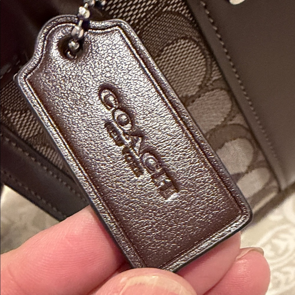 COACH Andrea Carryall Bag In Signature Jacquard CT766 Silver/Oak/Maple - Picture 3 of 13